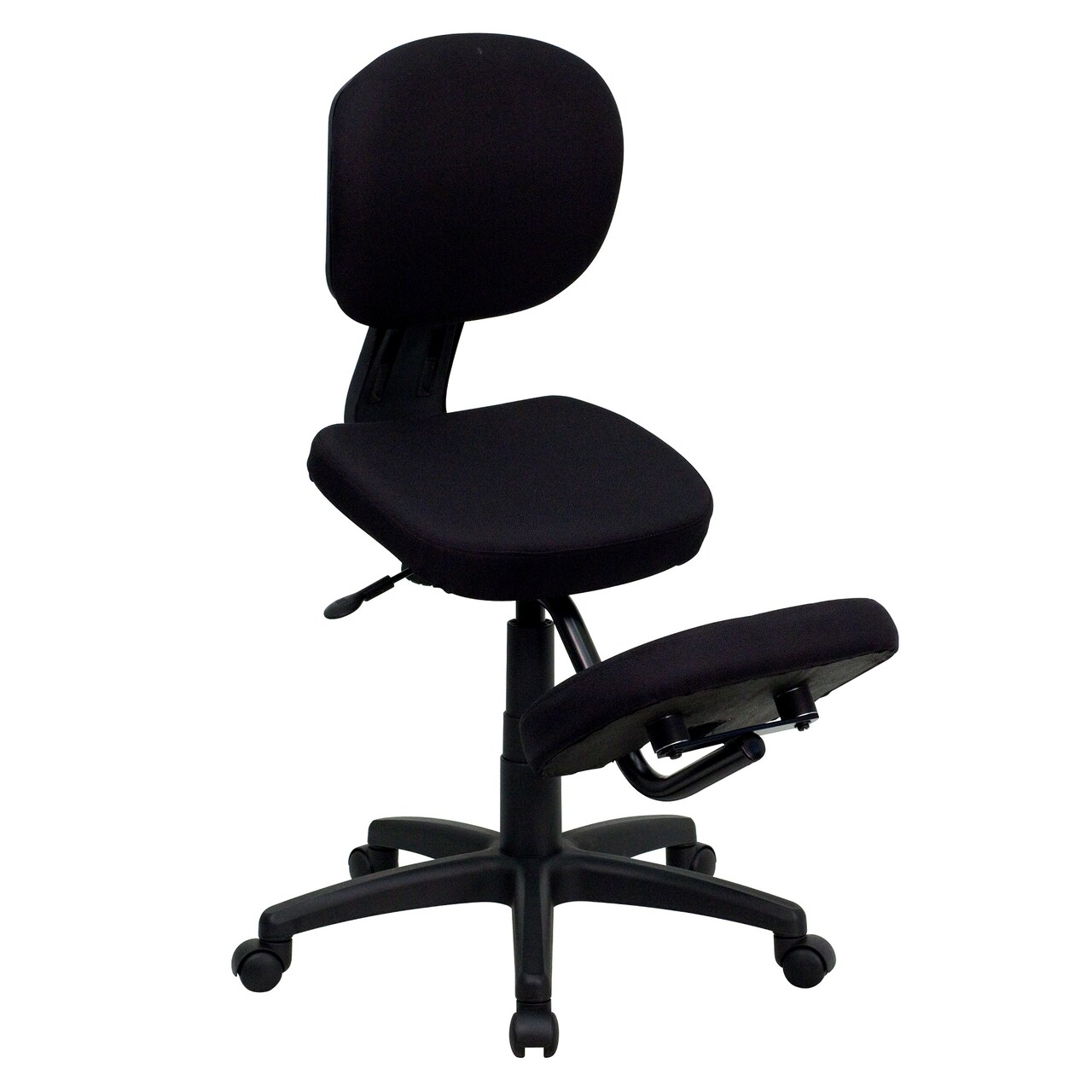 Flash Furniture 42&#x22; Black Ergonomic Kneeling Posture Task Office Chair with Back Seat
